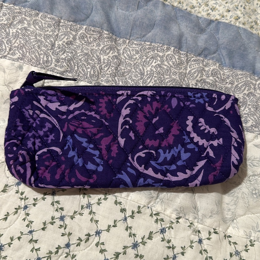 Vera Bradley Purple Floral Quilted Cosmetic Bag